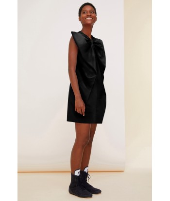 Oversized bow satin mini dress Faites des économies