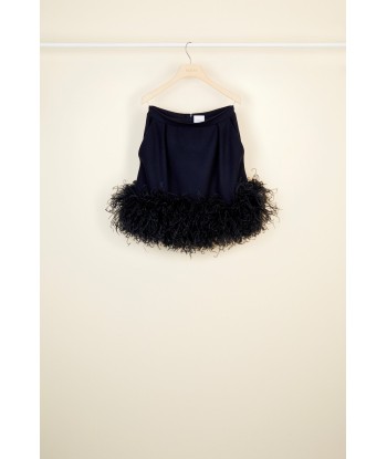 Feather-embellished pleated skirt vente chaude votre 