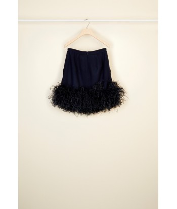 Feather-embellished pleated skirt vente chaude votre 