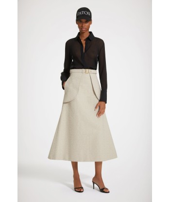 Pocket midi skirt in organic cotton jacquard prix