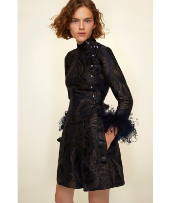 Feather-embellished silk brocade jacket du meilleur 