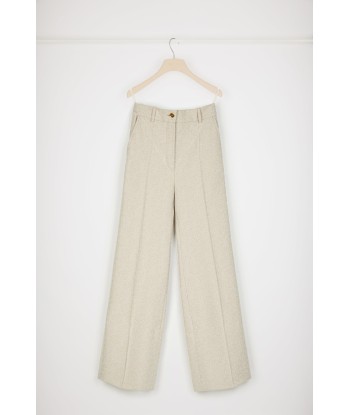 Iconic long trousers in organic cotton jacquard s'inspire de l'anatomie humaine