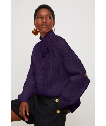 Cut-out Merino wool jumper basket pas cher