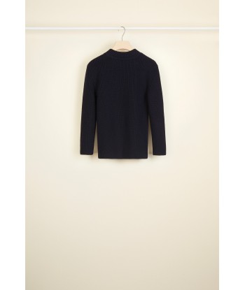 Merino wool jumper with brass and pearl brooches Faites des économies