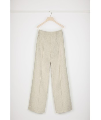 Iconic long trousers in organic cotton jacquard s'inspire de l'anatomie humaine