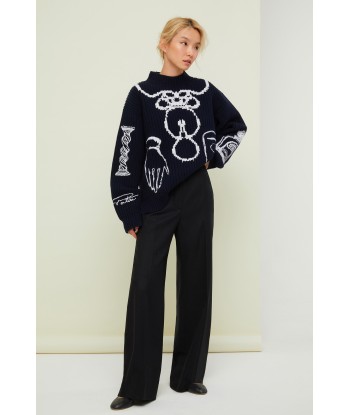 Embroidered Merino wool oversized jumper vous aussi creer 