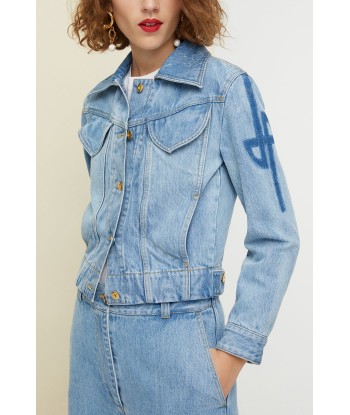 Organic denim jacket pas cheres