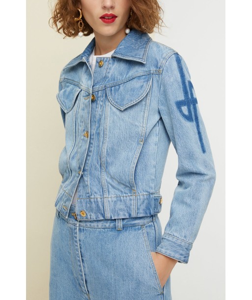 Organic denim jacket pas cheres