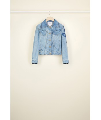 Organic denim jacket pas cheres