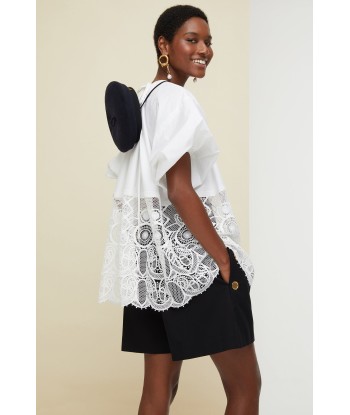 Communion cotton and guipure top sur le site 