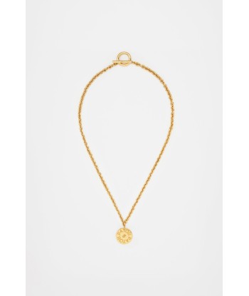 Coin pendant necklace in gold-plated brass en ligne