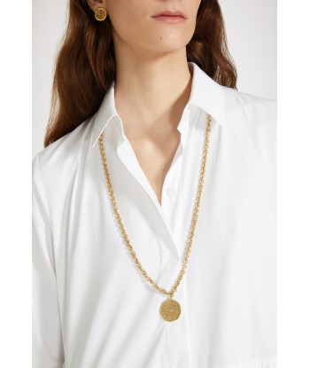 Coin pendant necklace in gold-plated brass en ligne