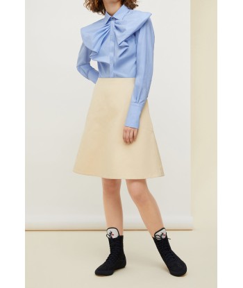 Bow collar two-tone cotton dress En savoir plus