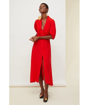 Draped neckline silk shirt dress le concept de la Pate a emporter 