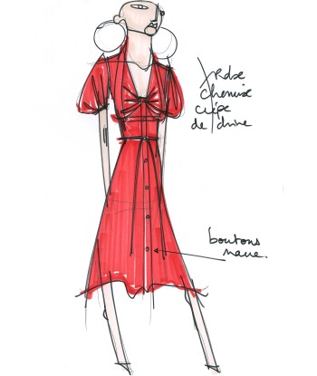 Draped neckline silk shirt dress le concept de la Pate a emporter 