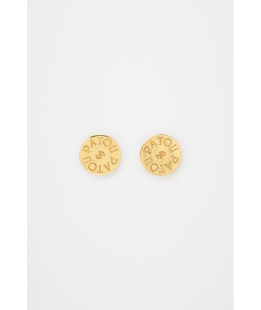 Coin clip earrings in gold-plated brass Les êtres humains sont 