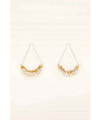 Pearl embellished brass earrings offre 