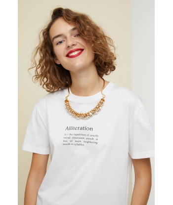 Pearl embellished brass necklace Toutes les collections ici