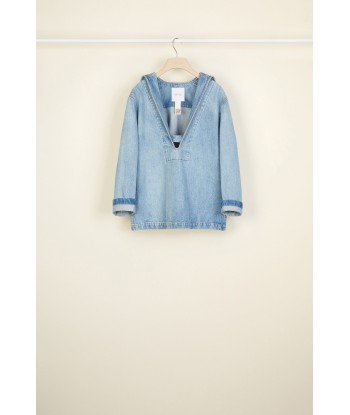 Organic denim sailor tunic soldes