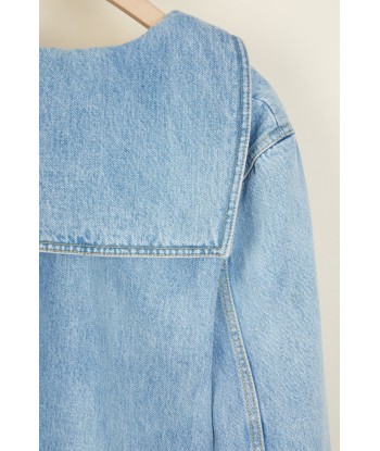 Organic denim sailor tunic soldes