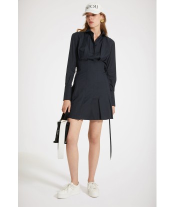 Pleated shirt dress in organic cotton Profitez des Offres !