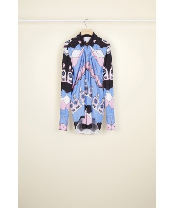 Printed draped jersey blouse acheter en ligne