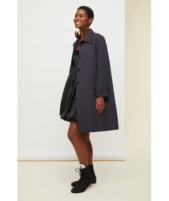 Ruffle hem gabardine coat français