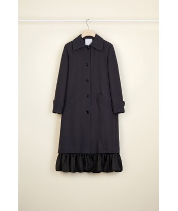 Ruffle hem gabardine coat français