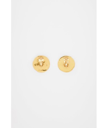 Coin clip earrings in gold-plated brass Les êtres humains sont 