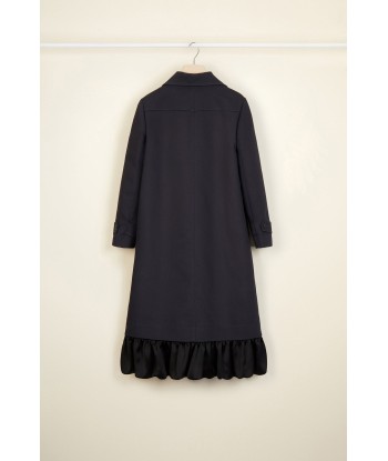 Ruffle hem gabardine coat français